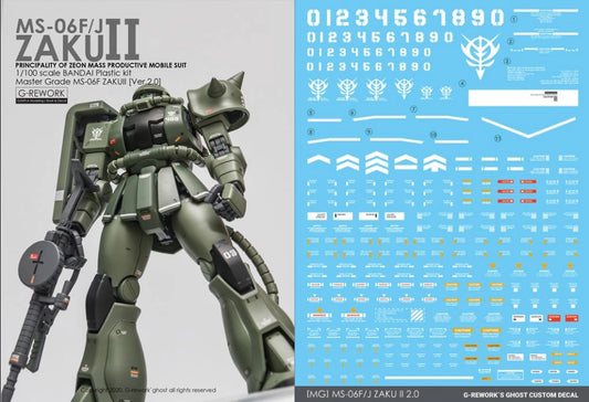 G-Rework - MG MS-06F/J Zaku II 2.0 Waterslide Decals (V 1.0)