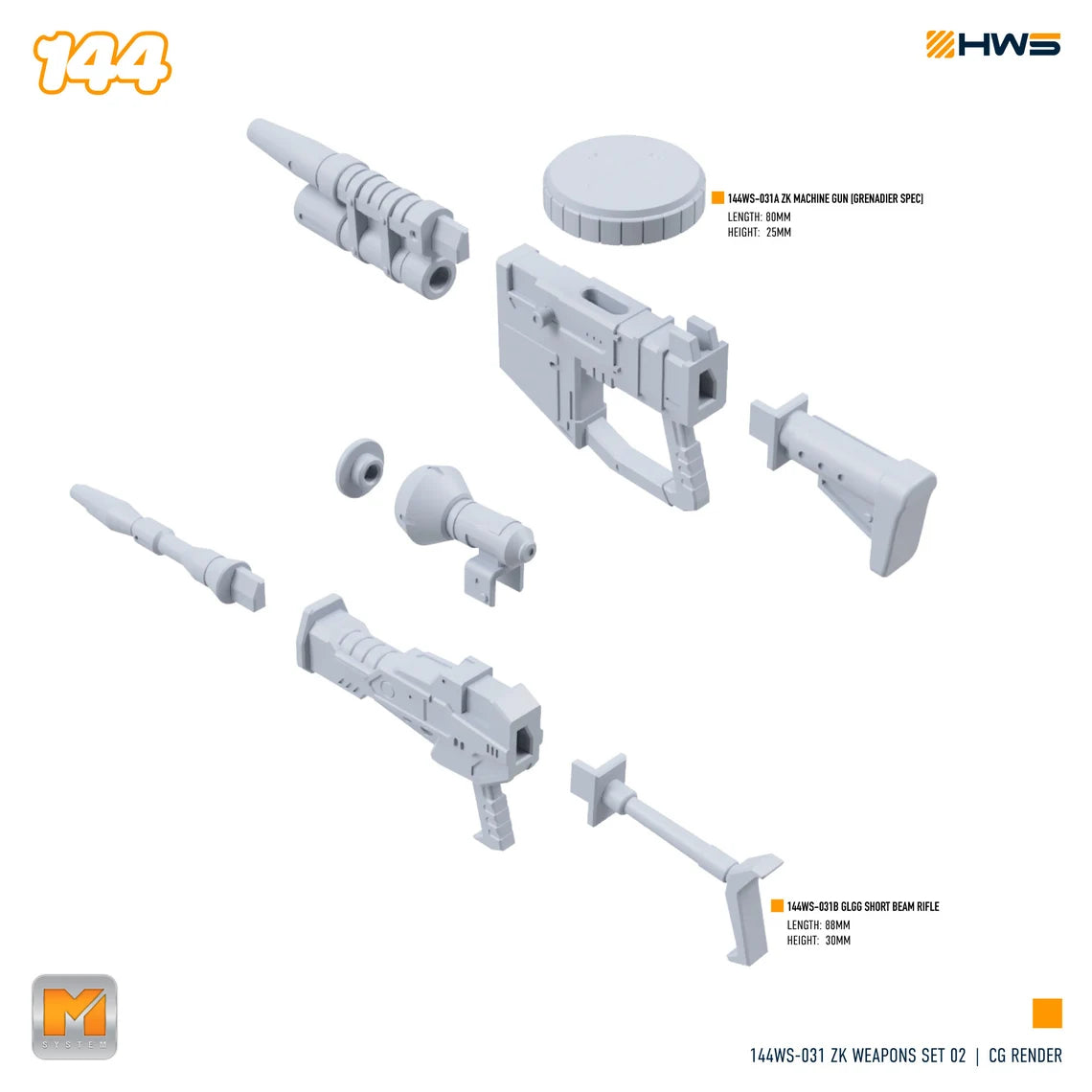 HWS - 1/144 Weapons Set #31 (Zaku Weapons Set 02, Set of 2)