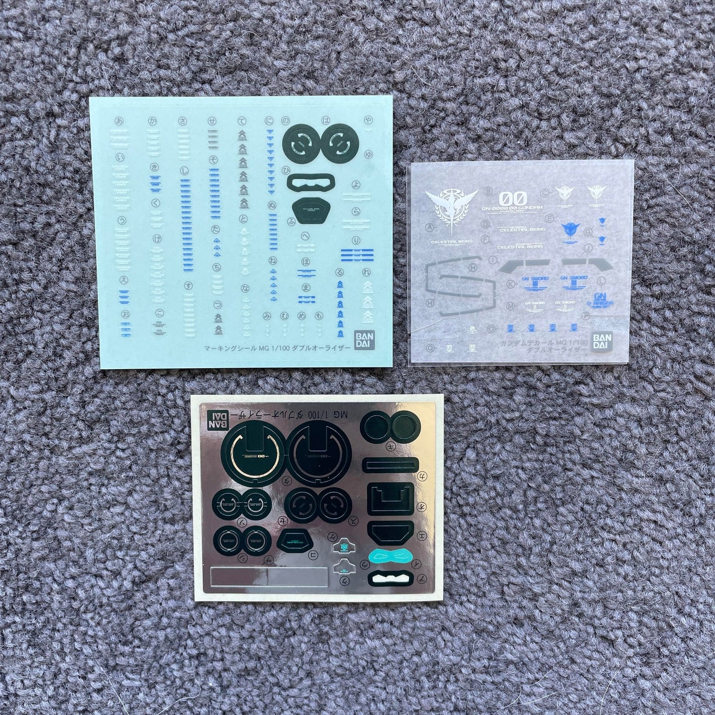 Spare Parts - MG 00 Raiser Sticker Sheets + Dry Transfers (SOME DECALS USED)