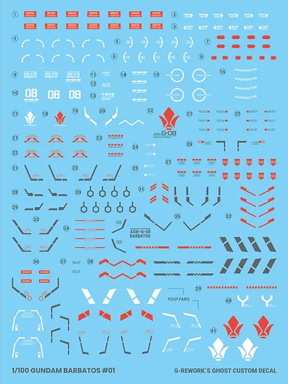 G-Rework - MG ASW-G08 Gundam Barbatos Waterslide Decals (V 2.0)