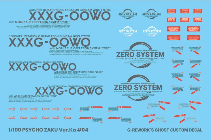 G-Rework - MG Wing Zero EW Ver. Ka Waterslide Decals (V 2.0)