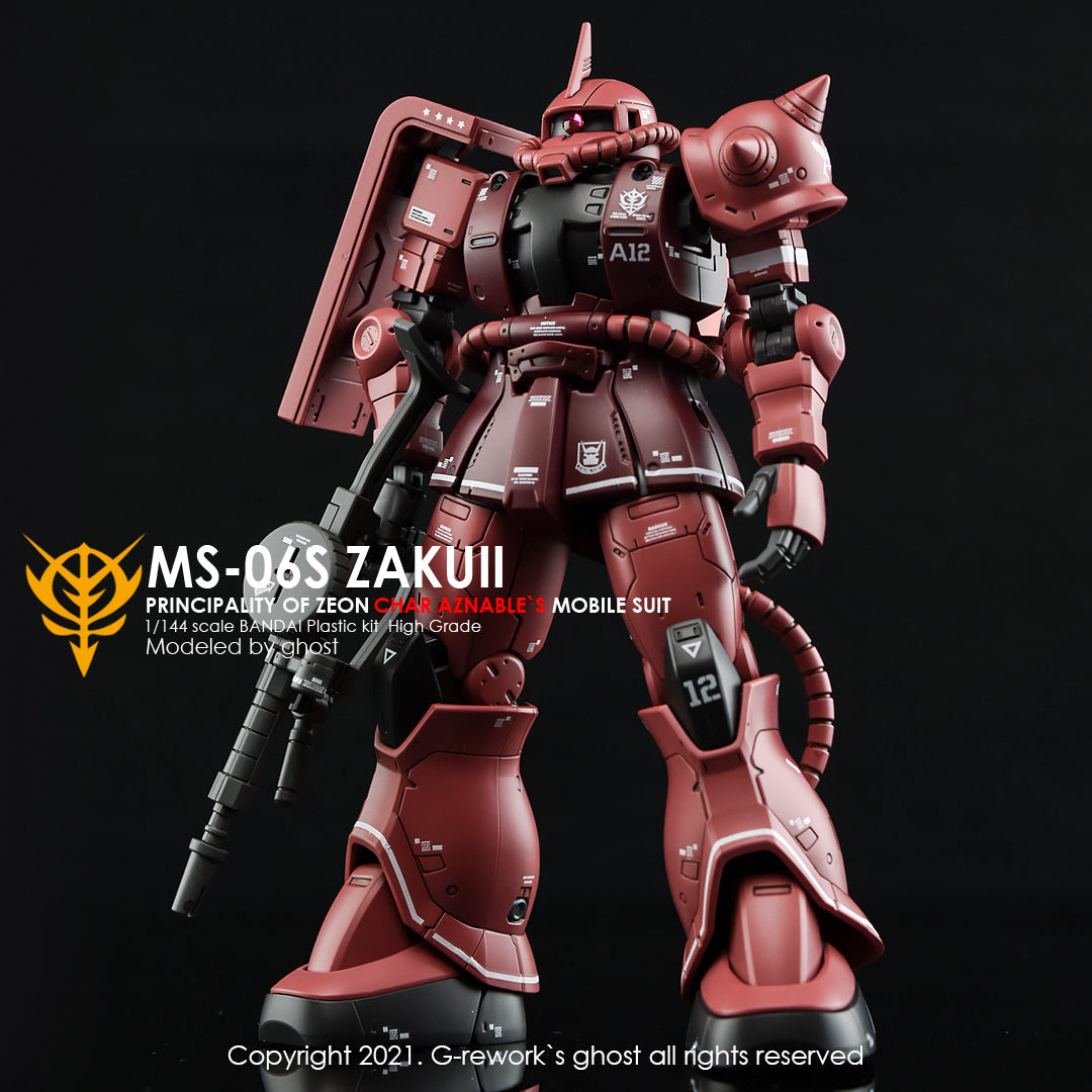 G-Rework - HG The Origin Char's Zaku II Waterslide Decals