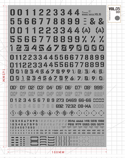 Hobby Mio - Waterslide Decals Vol 5: Numbers Decals (UV)