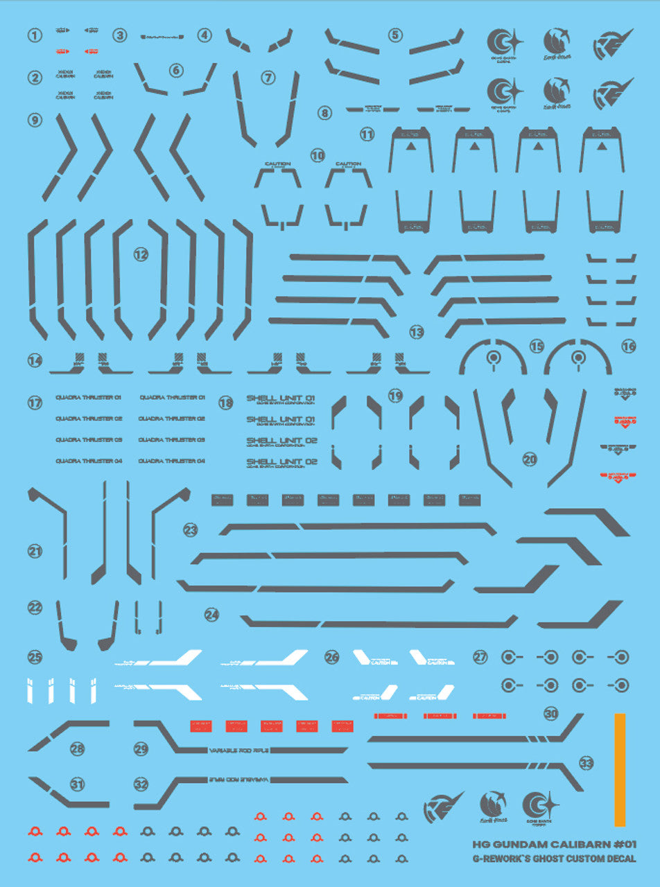 G-Rework - HG Calibarn Waterslide Decals