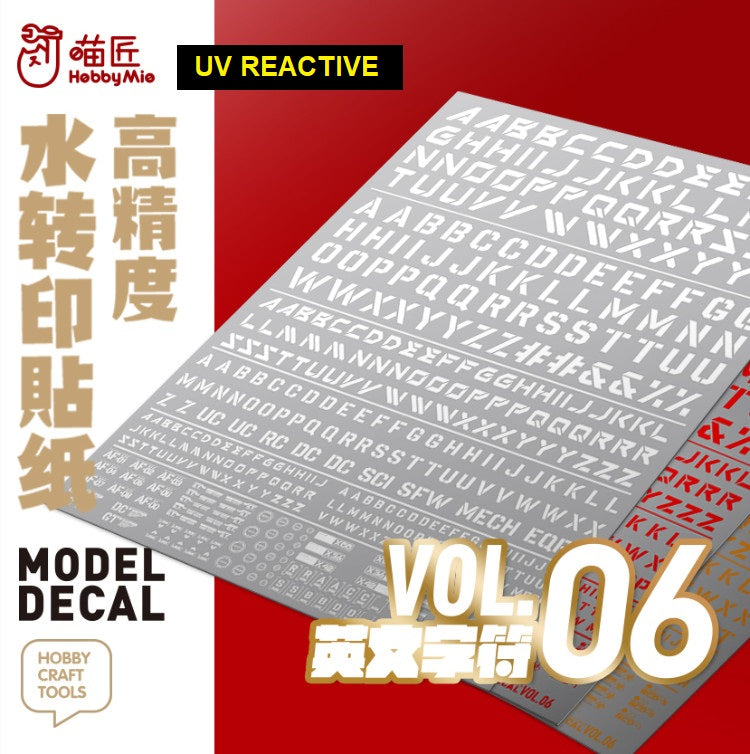 Hobby Mio - Waterslide Decals Vol 6: Letters Decals (UV)