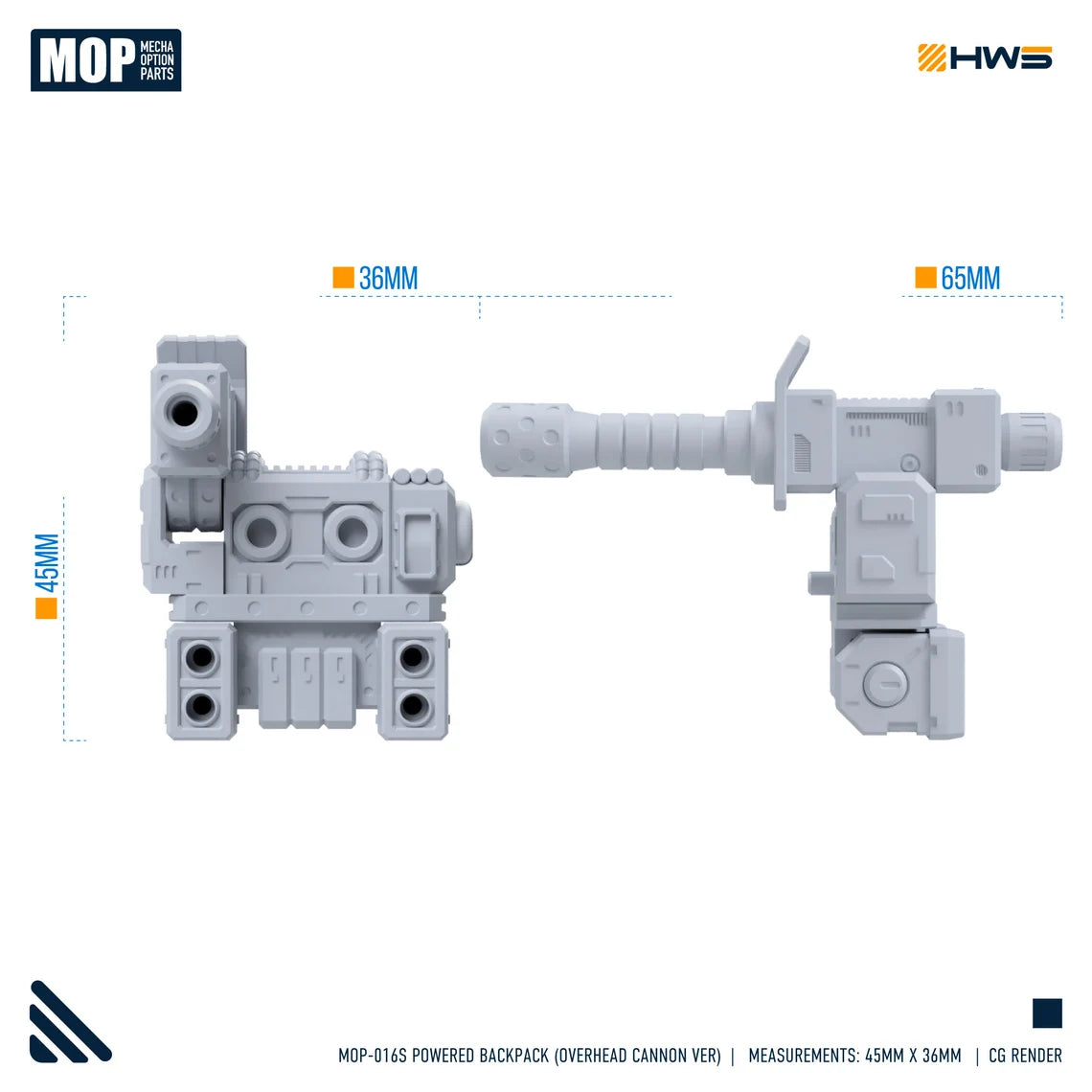 HWS - 1/144 Powered Backpack (Overhead Cannon Ver)