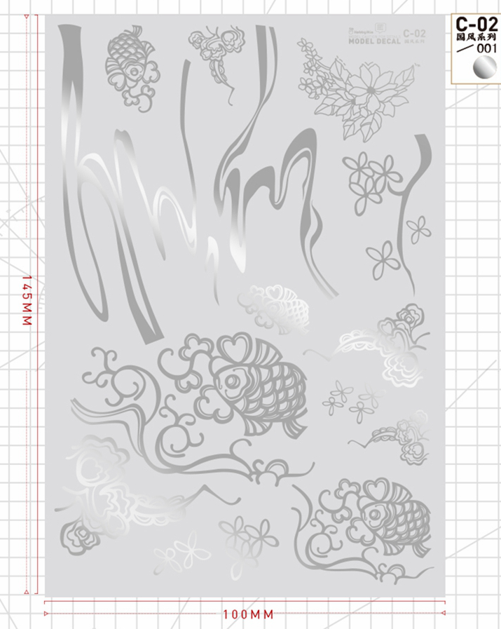 Hobby Mio - Metallic Asian Flower Style Waterslide Decals VOL 2