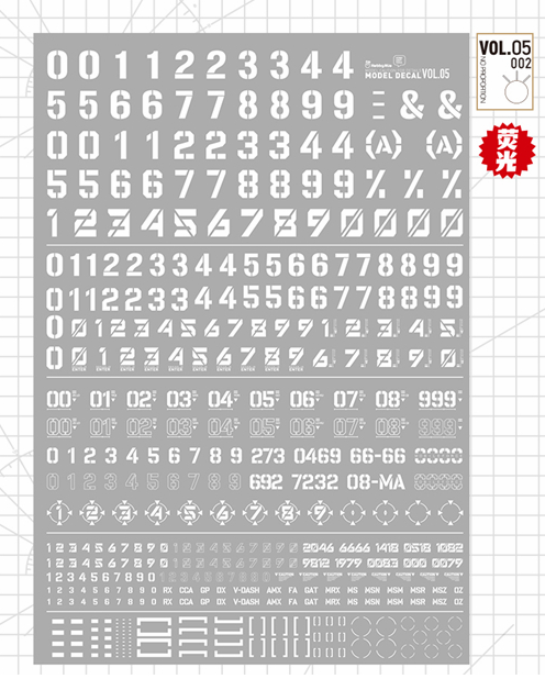 Hobby Mio - Waterslide Decals Vol 5: Numbers Decals (UV)