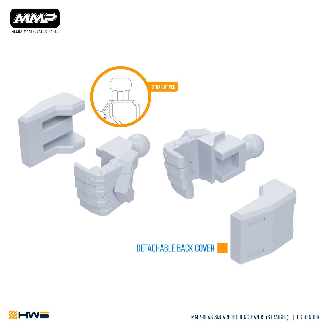 HWS - 1/144 Square Holding Hands (Straight) Set of 3