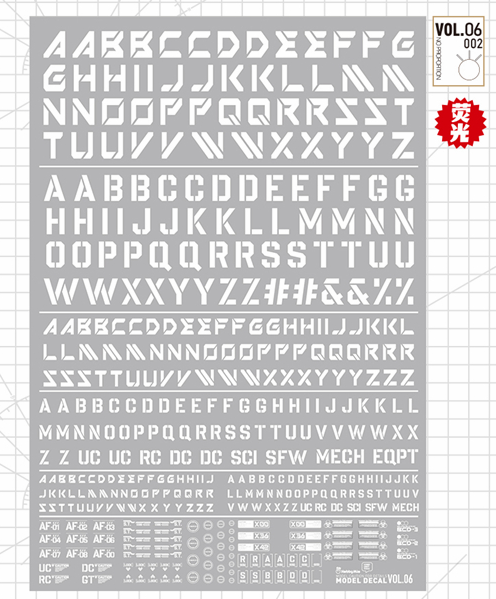 Hobby Mio - Waterslide Decals Vol 6: Letters Decals (UV)