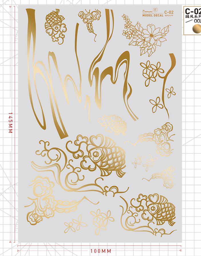 Hobby Mio - Metallic Asian Flower Style Waterslide Decals VOL 2