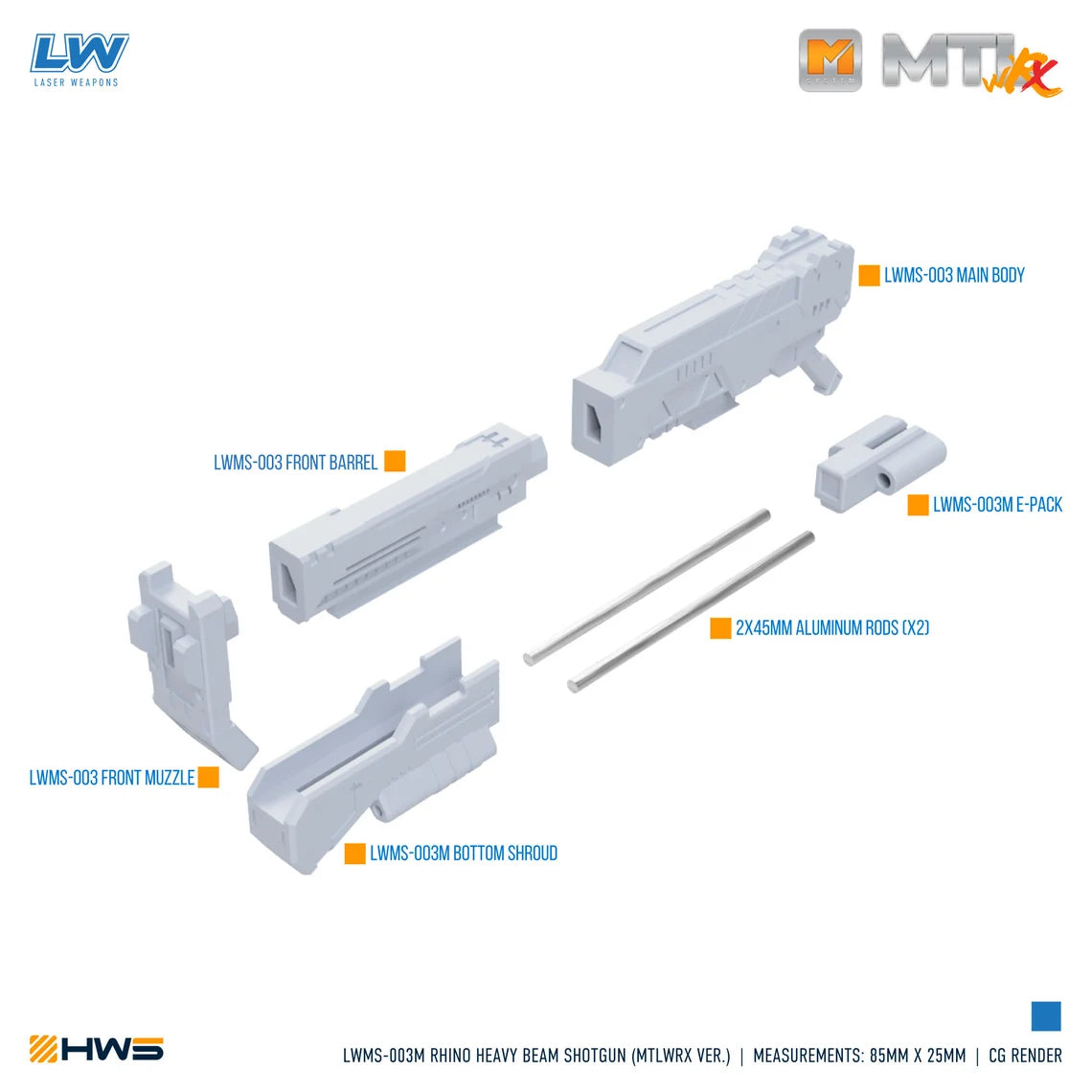 HWS - [MTLWRX Ver.] 1/144 Rhino Heavy Beam Shotgun