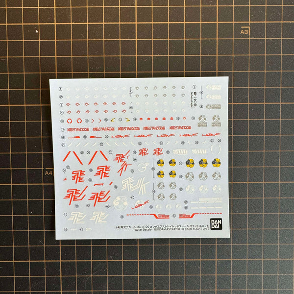 Spare Parts - MG Red Frame Flight Unit Waterslide Decals