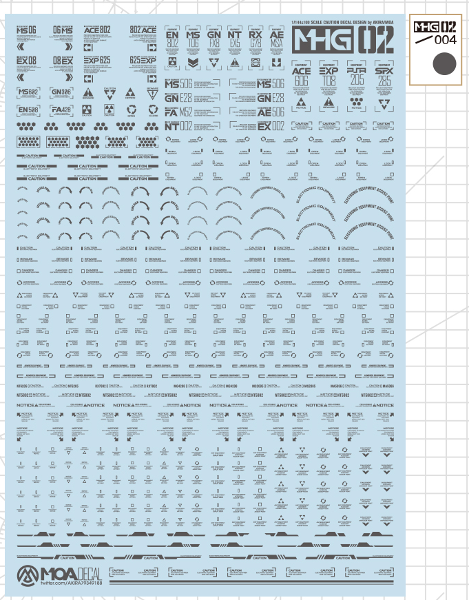 Hobby Mio - Waterslide Decals MHG Series 2: Caution Decals (Metallic and UV)