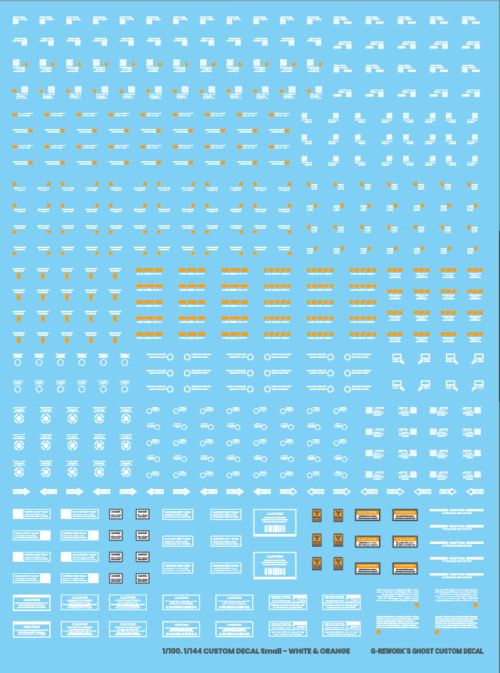 G-Rework - Caution Decals (WHITE/ORANGE) (V 2.0) – Canberra Hobby Centre