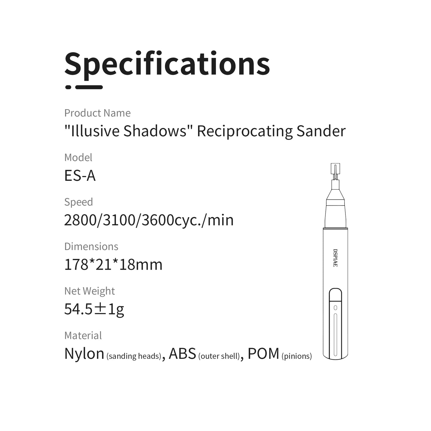 DSPIAE - ES-A Reciprocating Electric Sander ("Illusive Shadows")