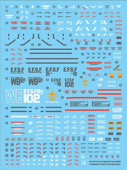 G-Rework - MG RX-78-2 Gundam the Origin Waterslide Decals (V 2.0)