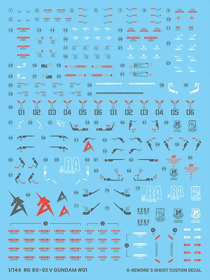 G-Rework - RG RX-93 V (Nu) Gundam Waterslide Decals (Ver 2.0)