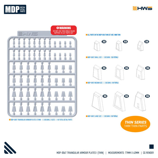 HWS - Mecha Detail Parts 006T (THIN Triangular Armour Plates I)