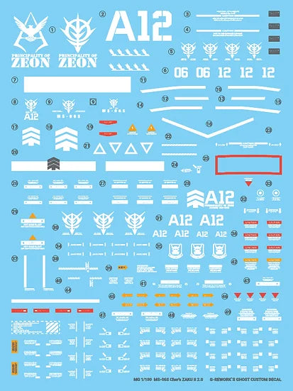 G-Rework - MG Char's Zaku II Waterslide Decals (Ver 2.0)