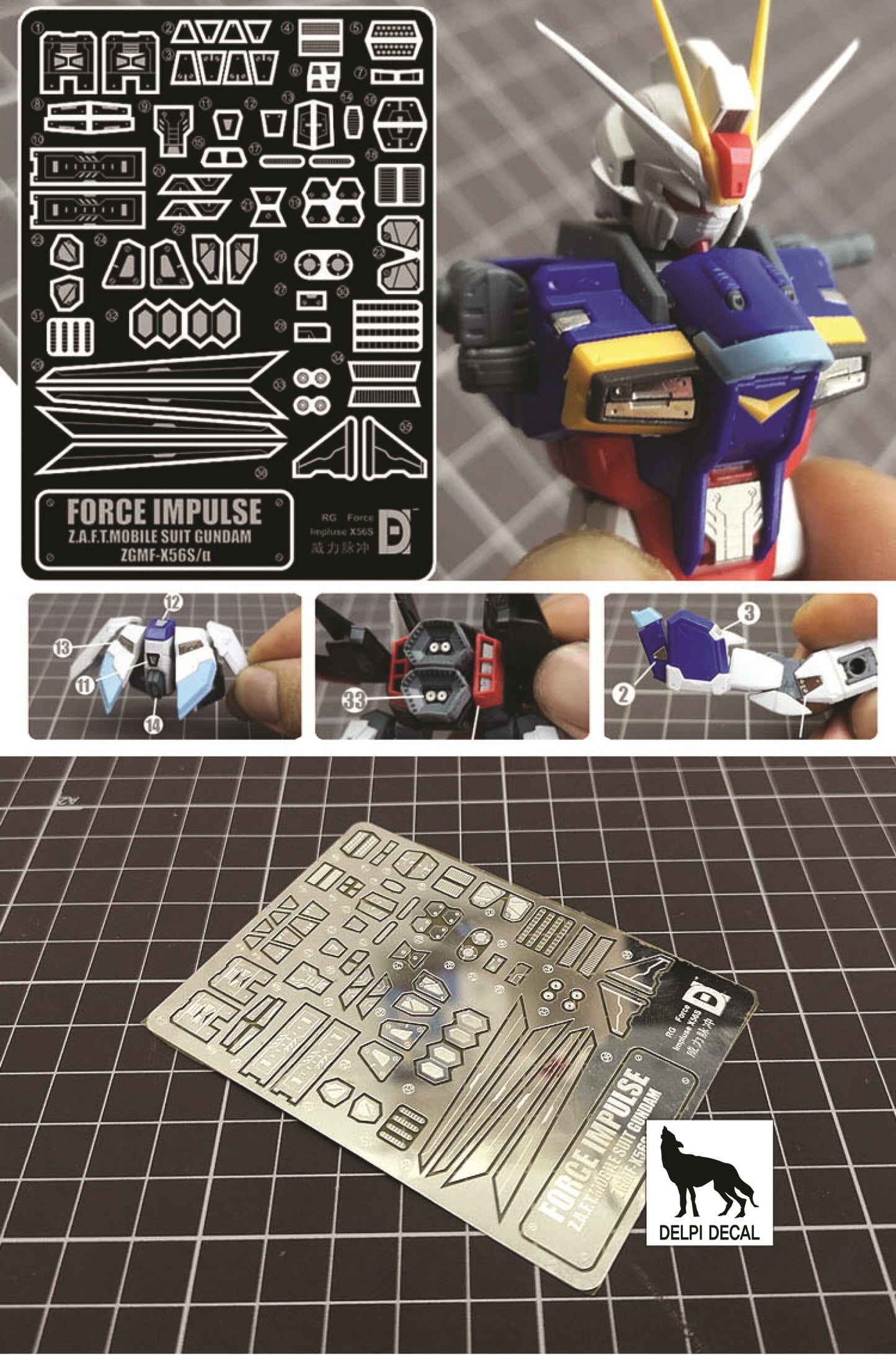 Photo-Etch Parts for RG Force Impulse Gundam