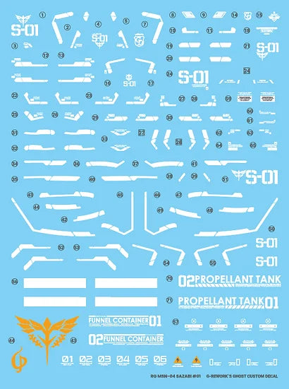 G-Rework - RG MSN-04 Sazabi Waterslide Decals (V2.0)