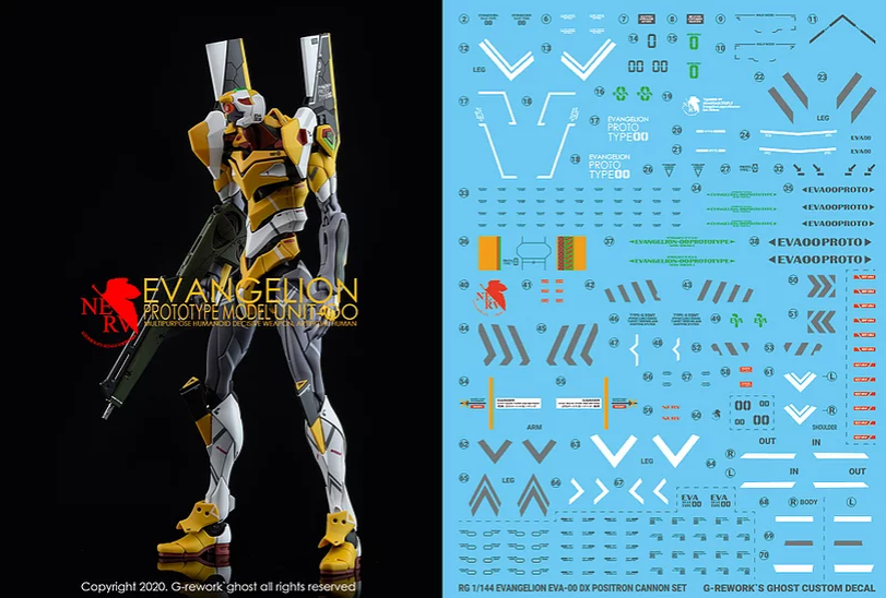 G-Rework - RG EVANGELION EVA-00 DX Waterslide Decals