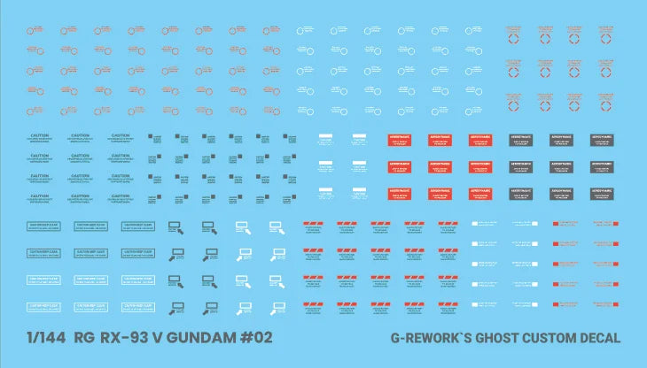 G-Rework - RG RX-93 V (Nu) Gundam Waterslide Decals (Ver 2.0)