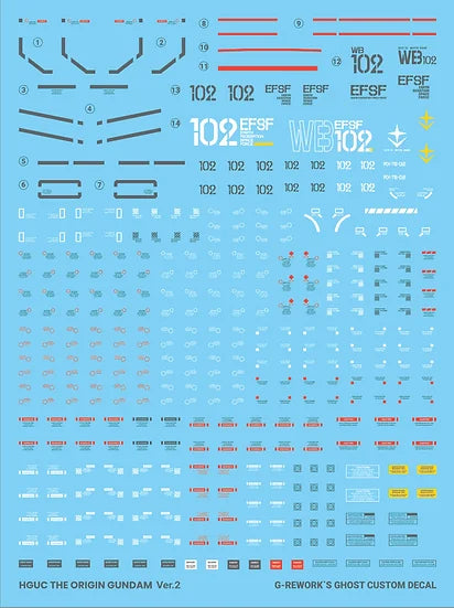 G-Rework - HG Origin Gundam Waterslide Decals (V 2.0)