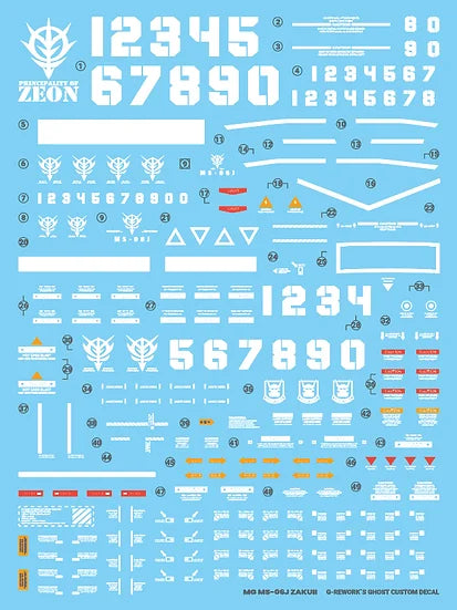 G-Rework - MG MS-06F/J Zaku II 2.0 Waterslide Decals (V2.0)