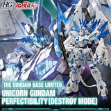 P-BANDAI - HG Gundam Base Limited Unicorn Gundam Perfectibility (Destroy Mode)