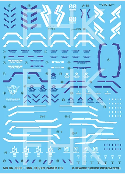 G-Rework - MG 00 GUNDAM [00 XN Raiser] Waterslide Decals