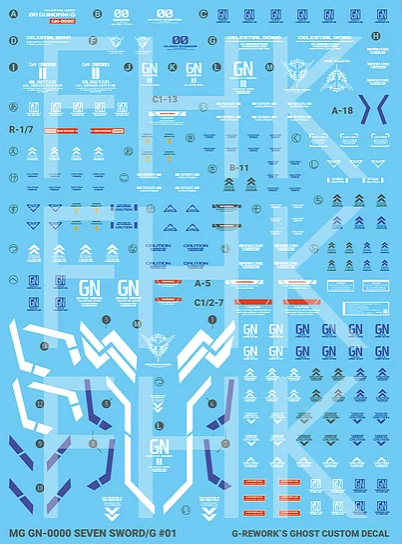 G-Rework - MG 00 GUNDAM [00 SEVEN SWORD] Waterslide Decals