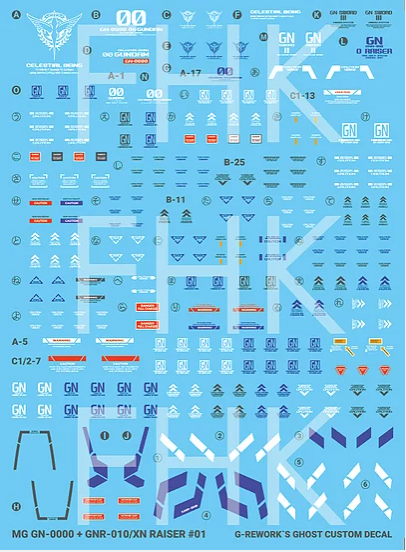 G-Rework - MG 00 GUNDAM [00 XN Raiser] Waterslide Decals