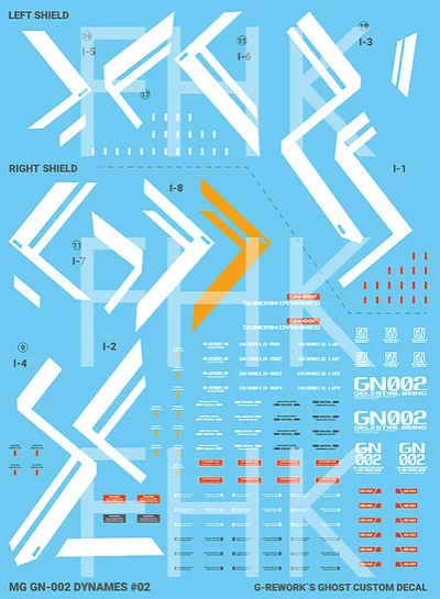 G-Rework - MG Gundam Dynames Waterslide Decals