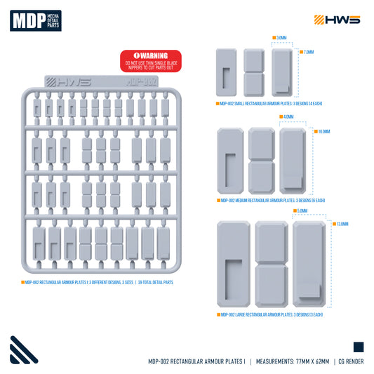 HWS - Mecha Detail Parts 002 (Rectangular Armour Plates I)